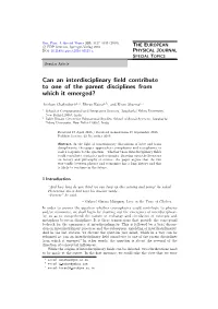 Can an Interdisciplinary Field Contribute to One of the Parent