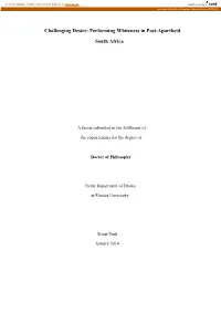 Challenging Desire: Performing Whiteness in Post-Apartheid South
