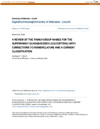 Coleoptera) with Corrections to Nomenclature and a Current Classification