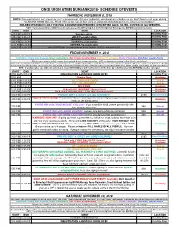Once Upon a Time Burbank 2018 - Schedule of Events