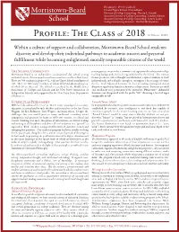 Profile: the Class of 2018 CEEB Code: 310845