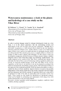 Watercourse Maintenance: a Look at the Plants and Hydrology of a Case Study on the Tiber River