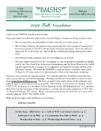 2019 Fall Newsletter