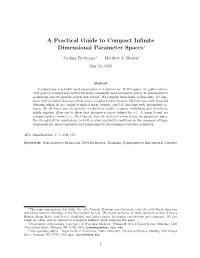 A Practical Guide to Compact Infinite Dimensional Parameter Spaces
