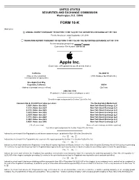 Apple Inc. (Exact Name of Registrant As Specified in Its Charter)