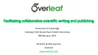 Collaborative Scientific Writing and Publishing in the Age of the Cloud