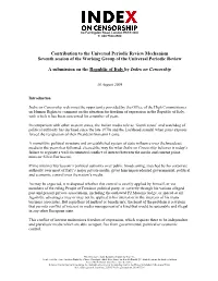 Contribution to the Universal Periodic Review Mechanism Seventh Session of the Working Group of the Universal Periodic Review