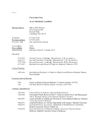 Curriculum Vitae ALAN MICHAEL GARBER Mailing Address