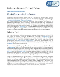 Difference Between Perl and Python Key Difference