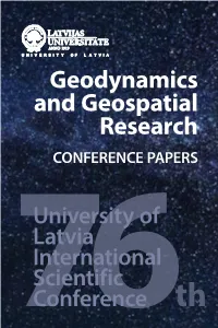 Geodynamics and Geospatial Research CONFERENCE PAPERS