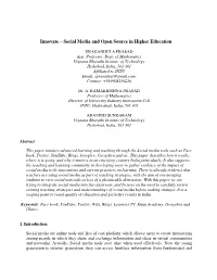 Innovate – Social Media and Open Source in Higher Education