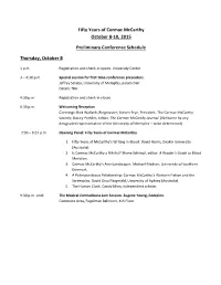 Preliminary Conference Schedule