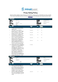 Proxy Voting Policy
