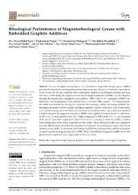 Rheological Performance of Magnetorheological Grease with Embedded Graphite Additives