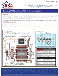 Selecting PMG Excitation Within a Generator System the Ultimate
