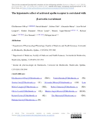 The Hypotensive Effect of Activated Apelin Receptor Is Correlated with Β