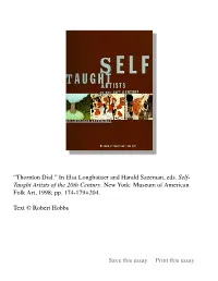 Thornton Dial.” in Elsa Longhauser and Harald Szeeman, Eds