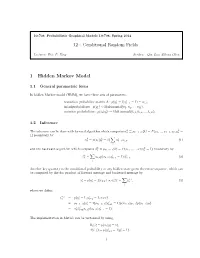 12 : Conditional Random Fields 1 Hidden Markov Model