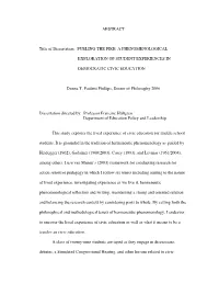 ABSTRACT Title of Dissertation: FUELING the FIRE: A