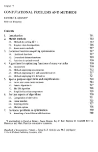Computational Problems and Methods