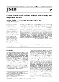 Crystal Structure of TB-RBP, a Novel RNA-Binding and Regulating Protein