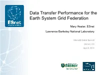 Data Transfer Performance for the Earth System Grid Federation (PDF)