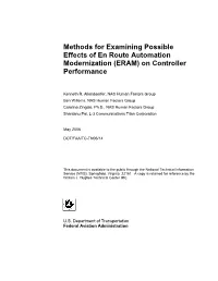 ERAM) on Controller Performance
