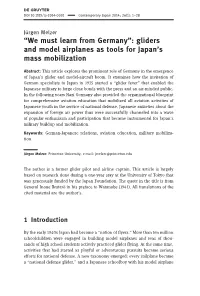 Gliders and Model Airplanes As Tools for Japan's Mass Mobilization