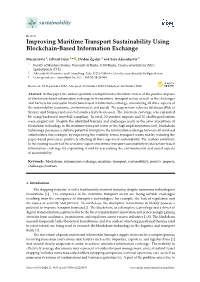 Improving Maritime Transport Sustainability Using Blockchain-Based Information Exchange