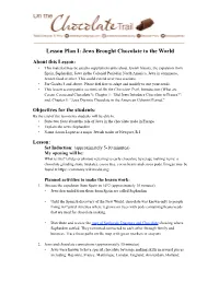 Lesson I Jews Brought Chocolate to World