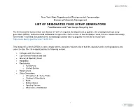 List of Designated Food Scraps Generators (PDF)