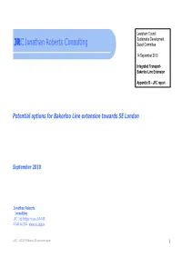 Potential Options for Bakerloo Line Extension Towards SE London