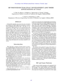 Rf Photoinjector/Linac Development and Their Applications at Ucla*