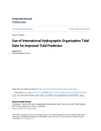 Use of International Hydrographic Organization Tidal Data for Improved Tidal Prediction