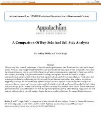 A Comparison of Buy-Side and Sell-Side Analysts