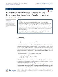 A Conservative Difference Scheme for the Riesz Space-Fractional Sine-Gordon Equation Zhiyong Xing1,2* and Liping Wen1