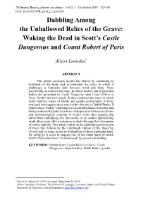 ABSTRACT KEYWORDS: Walter Scott, Count Robert of Paris, Castle