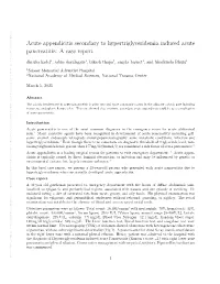 Acute Appendicitis Secondary to Hypertriglyceridemia