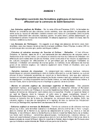 ANNEXE 1 Description Succincte Des Formations Argileuses Et Marneuses