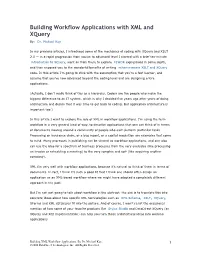 Building Workflow Applications with XML and Xquery