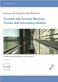 Concrete and Concrete Masonry Trombe Walls