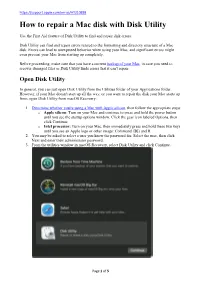How to Repair a Mac Disk with Disk Utility
