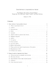 Introduction to Representation Theory