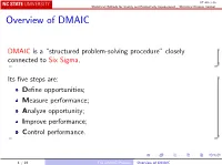 Overview of DMAIC
