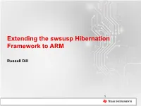Swsusp and U-Boot