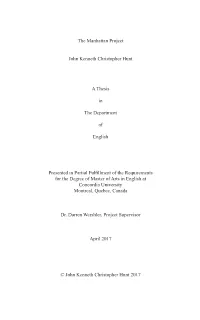 The Manhattan Project John Kenneth Christopher Hunt a Thesis in The