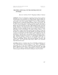 The Rise and Fall of the Separation of Powers