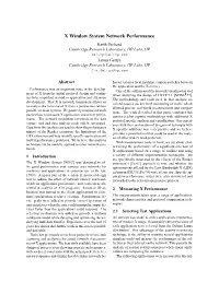 X Window System Network Performance