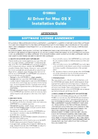 AI Driver for Mac OS X Installation Guide