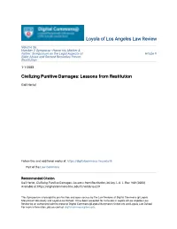 Civilizing Punitive Damages: Lessons from Restitution